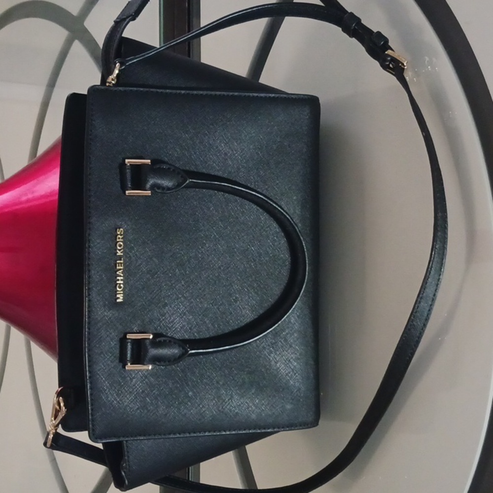 Michael Kors black vegan leather purse